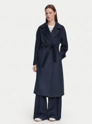 Weekend Max Mara Płaszcz wełniany Resina 2625016021 Granatowy Regular Fit. Niebieskie płaszcze damskie Weekend Max Mara, na zimę, bez wzorów, z wełny, bez kołnierzyka, bez kaptura. Za 3,379.00 zł.