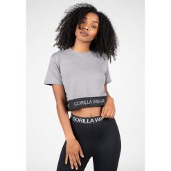 Damski crop top Gorilla Wear Colby. Szare topy damskie GORILLA WEAR, bez wzorów, sportowe, bez kołnierzyka, bez ramiączek. Za 232.50 zł.