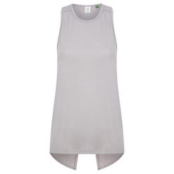 Koszulka Damska Z Odkrytymi Plecami. Szare bluzki damskie TOMBO, bez wzorów, sportowe, bez kołnierzyka, bez ramiączek. Za 95.99 zł.