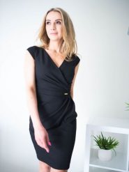 Sukienka Model Oktawia Black - Jersa. Czarne sukienki damskie Jersa, plus size, bez wzorów, z elastanu, bez kołnierzyka, plus size, bez ramiączek, midi, dopasowane. Za 403.41 zł.