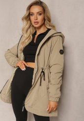 Jasnozielona Kurtka Parka Ściągana w Pasie Crotidae. Zielone kurtki damskie Renee, s, bez wzorów, bez kaptura. Za 139.99 zł.