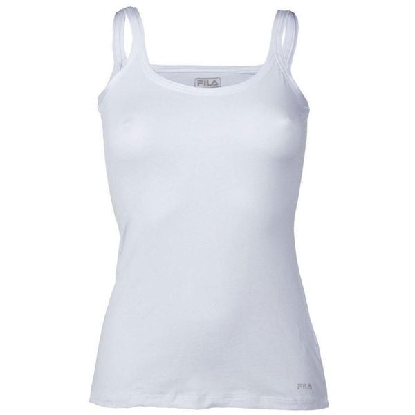 Damski top Fila biały, S. Białe topy damskie Fila, s, bez wzorów, z bawełny, bez kołnierzyka, bez ramiączek. Za 141.99 zł.