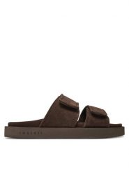 Inuikii Klapki Suede Double Band 50102-510 Brązowy. Brązowe klapki męskie Inuikii, bez wzorów, ze skóry, bez zapięcia. Za 709.99 zł.