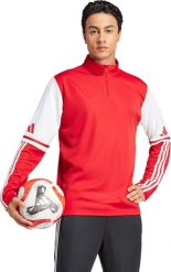 Bluza męska adidas Squadra 25 Training Top czerwono-biała JD2984 2XL. Białe bluzy męskie Adidas, m, bez wzorów, bez ramiączek, bez kaptura. Za 133.39 zł.