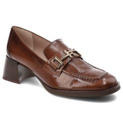 Brązowe Półbuty Hispanitas Eleganckie Obuwie Damskie. Brązowe półbuty damskie Hispanitas, bez wzorów, z jeansu, eleganckie, bez obcasa, na obcasie, bez zapięcia. Za 639.00 zł.