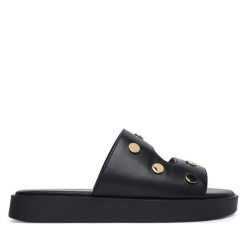 Klapki Inuikii. Czarne klapki damskie Inuikii, bez wzorów, bez obcasa, bez zapięcia. Za 979.99 zł.