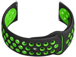 Pacific Pasek gumowy do smartwatch U11 - czarny/zielony - 20mm. Czarne zegarki smartwatch Pacific, bez wzorów, z gumy. Za 39.99 zł.
