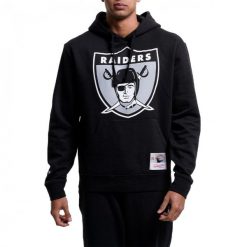 Bluza męska do futbolu amerykańskiego Mitchell & Ness NFL Hoody Oakland Raiders. Czarne bluzy męskie Mitchell & Ness, m, bez wzorów, bez ramiączek, bez kaptura. Za 329.00 zł.