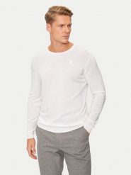 KARL LAGERFELD Sweter 655000 544399 Biały Regular Fit. Białe swetry męskie KARL LAGERFELD, m, bez wzorów, z wełny, bez kołnierzyka, bez ramiączek. Za 339.99 zł.