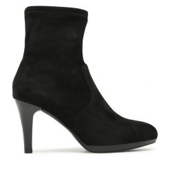 Botki Caprice. Czarne botki damskie Caprice, bez wzorów, bez obcasa, na szpilce, bez zapięcia. Za 349.99 zł.
