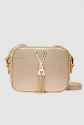 VALENTINO Złota torebka Divina Camera Bag. Żółte torebki do ręki damskie Valentino by Mario Valentino, bez wzorów, małe, bez dodatków. W wyprzedaży za 199.99 zł.