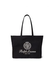 Polo Ralph Lauren Torebka 405P16989002 Czarny. Czarne shopperki damskie Polo Ralph Lauren, bez wzorów, z materiału, bez dodatków. Za 519.99 zł.