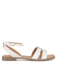 Lasocki Sandały WI16-MENA-25 Biały. Białe sandały damskie Lasocki, bez wzorów, ze skóry, bez obcasa, na płaskiej podeszwie, bez zapięcia. Za 149.99 zł.