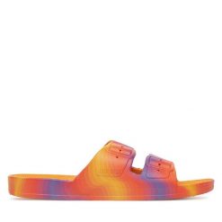 Klapki Freedom Moses. Brązowe klapki damskie Freedom moses, bez wzorów, bez obcasa, bez zapięcia. Za 139.99 zł.
