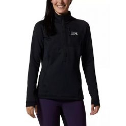 Damski sweter polarowy Mountain Hardwear Polartec Power Grid Half Zip. Czarne swetry nierozpinane damskie MOUNTAIN HARDWEAR, na zimę, xs, bez wzorów, z polaru, sportowe, bez kołnierzyka, bez ramiączek. Za 429.00 zł.