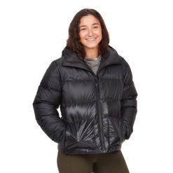 Kurtka puchowa damska Marmot Guides Down Hoody. Czarne kurtki sportowe damskie Marmot, m, bez wzorów, z puchu, bez ramiączek, bez kaptura, trekkingowe. Za 839.99 zł.