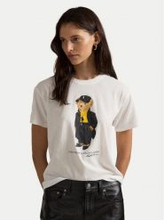 Polo Ralph Lauren T-Shirt 211A87615002 Biały Regular Fit. Białe t-shirty damskie Polo Ralph Lauren, xxl, bez wzorów, z bawełny, bez kołnierzyka, bez ramiączek. Za 739.99 zł.