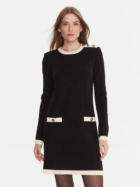 Gaudi Sukienka dzianinowa 521FD13009 Czarny Regular Fit. Czarne sukienki damskie Gaudi, xs, bez wzorów, z dzianiny, bez kołnierzyka, bez ramiączek. Za 519.99 zł.