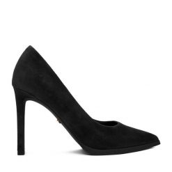 Szpilki GINO ROSSI. Czarne szpilki damskie Gino Rossi, bez wzorów, bez obcasa, na szpilce, bez zapięcia. Za 349.99 zł.