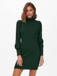 ONLY Sukienka dzianinowa 15232502 Zielony Comfort Fit. Zielone sukienki damskie ONLY, xs, bez wzorów, z dzianiny, bez kołnierzyka, bez ramiączek. Za 129.99 zł.