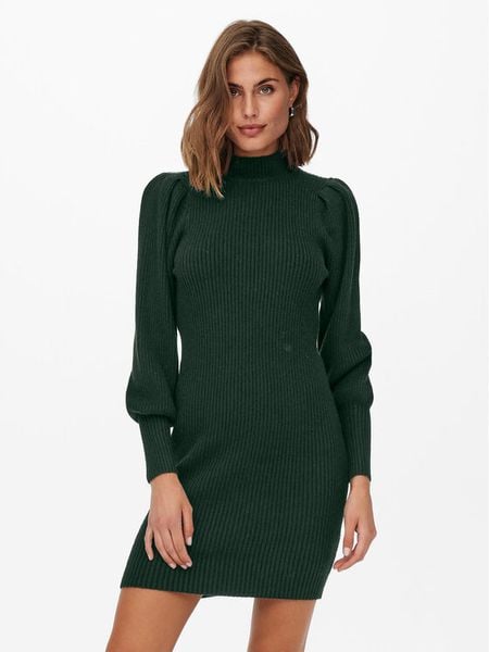 ONLY Sukienka dzianinowa 15232502 Zielony Comfort Fit. Zielone sukienki damskie ONLY, m, bez wzorów, z dzianiny, bez kołnierzyka, bez ramiączek. Za 129.99 zł.
