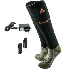 Skarpetki narciarskie podgrzewane Alpenheat Fire WoolSocks. Czarne skarpetki damskie Alpenheat, bez wzorów. W wyprzedaży za 675.00 zł.