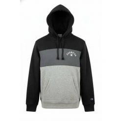 Czarna bluza Champion z regulowanym kapturem i kieszenią. Czarne bluzy damskie Champion, xl, bez wzorów, z materiału, bez ramiączek. Za 370.40 zł.