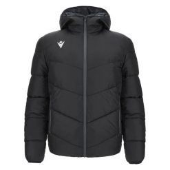 Kurtka puchowa Macron Arctic. Czarne kurtki męskie Macron, xl, bez wzorów, z gumy, sportowe, z kapturem. Za 425.70 zł.