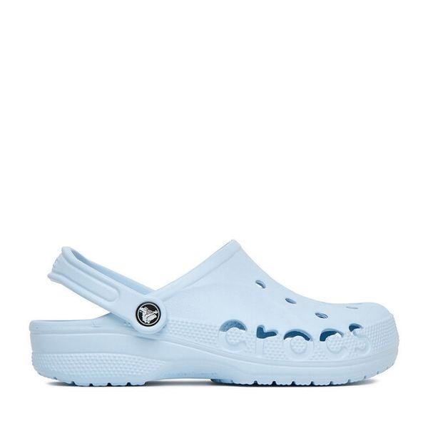 Klapki Crocs. Niebieskie klapki damskie Crocs, bez wzorów, bez obcasa, bez zapięcia. Za 159.99 zł.