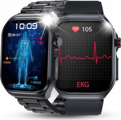 SMARTWATCH DLA SENIORA ZEGAREK EKG FUNKCJA POMIARU CUKRU CIŚNIENIE MENU POL. Zegarki smartwatch JG Smart, bez wzorów. Za 299.99 zł.