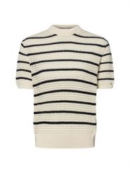 Tommy Hilfiger sweter z krótkim rękawem Kobiety biały|niebieski, M. Białe swetry nierozpinane damskie Tommy Hilfiger, m, bez wzorów, z dzianiny, bez kołnierzyka, bez ramiączek. Za 429.95 zł.