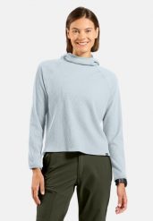 Bluza damska ODLO Mid layer hoody CUBIC. Niebieskie bluzy damskie ODLO, xl, bez wzorów, z materiału, bez ramiączek, z kapturem. Za 319.99 zł.