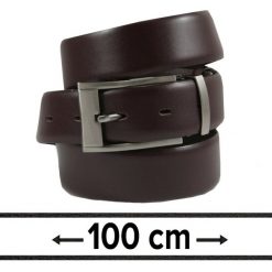Pasek do Spodni Męski, Ciemny Brązowy 100cm, Skórzany, Elegancki, Możliwość Skrócenia -ZET. Brązowe paski męskie Zet, ze skóry, eleganckie. Za 89.00 zł.