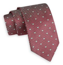 Czerwono-Szary Szeroki Krawat -Angelo di Monti- 7 cm, Męski, Wzór Geometryczny. Czerwone krawaty i muchy Angelo di Monti, bez wzorów, eleganckie. Za 45.00 zł.
