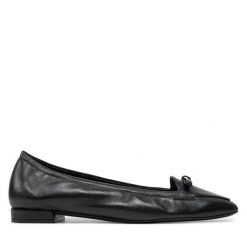 Baleriny Stuart Weitzman. Czarne balerinki damskie Stuart Weitzman, bez wzorów, bez obcasa, bez zapięcia. Za 889.99 zł.
