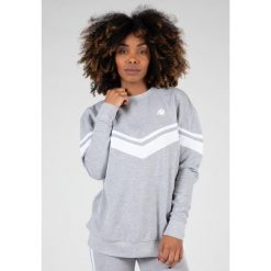 Hailey Duża bluza - Szary Melange. Szare bluzy damskie GORILLA WEAR, bez wzorów, sportowe, bez ramiączek, bez kaptura. Za 305.00 zł.