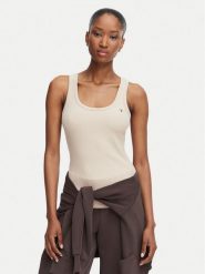Guess Top V4YP06 K8RT2 Beżowy Slim Fit. Brązowe topy damskie Guess, xs, z aplikacjami, z wiskozy, bez kołnierzyka, bez ramiączek. Za 154.99 zł.