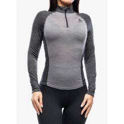 Bluza termiczna damska Odlo Natural Performance PW 150 BL Top Turtle Neck LS. Szare bluzy damskie ODLO, na zimę, bez wzorów, sportowe, bez ramiączek, bez kaptura. Za 272.99 zł.
