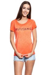 MUSTANG T SHIRT DAMSKI Alexia C Print 1009029 7097. Brązowe t-shirty damskie Mustang, s, bez wzorów, bez kołnierzyka, bez ramiączek. W wyprzedaży za 39.99 zł.