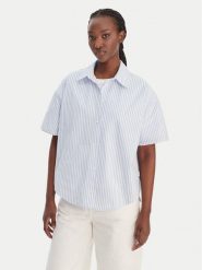 Calvin Klein Koszula LV00QS7652 Błękitny Relaxed Fit. Niebieskie koszule damskie Calvin Klein, s, bez wzorów, z bawełny, bez kołnierzyka, bez ramiączek. Za 249.99 zł.