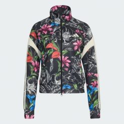 Bluza dresowa adidas x Farm Rio House of Tiro. Brązowe bluzy damskie Adidas, s, bez wzorów, z bawełny, eleganckie, bez ramiączek, bez kaptura. Za 349.00 zł.