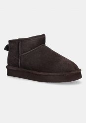 Buty trekkingowe damskie Bianco Zamszowe śniegowce z kożuszkiem, na podeszwie Brązowe r. 35. Brązowe obuwie trekkingowe damskie Bianco, z zamszu, bez zapięcia. Za 99.90 zł.