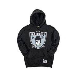 Bluza z kapturem nfl Oakland Raiders. Czarne bluzy męskie Mitchell & Ness, l, bez wzorów, eleganckie, bez ramiączek, z kapturem. Za 336.50 zł.