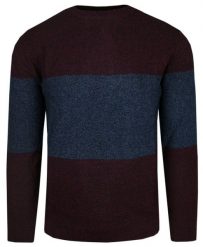 Męski Sweter z Dzianiny Bawełnianej - Colosseo - Melanż Bordo i Granat. Swetry męskie Colosseo, l, bez wzorów, z bawełny, casualowe, bez kołnierzyka, bez ramiączek. Za 159.00 zł.