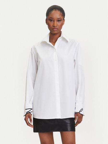 KARL LAGERFELD Koszula A3W11023 Biały Regular Fit. Białe koszule damskie KARL LAGERFELD, bez wzorów, z bawełny, bez kołnierzyka, bez ramiączek. Za 466.99 zł.