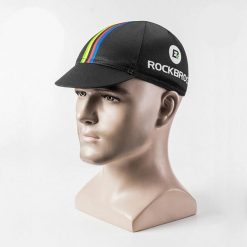 Czapka kolarska z daszkiem pod kask Rockbros MZ10006. Czarne czapki damskie ROCKBROS, bez wzorów, z materiału, sportowe. Za 19.99 zł.