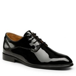 Półbuty GINO ROSSI. Czarne buty wizytowe męskie Gino Rossi, bez wzorów, bez obcasa, bez zapięcia. Za 208.99 zł.