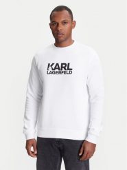 KARL LAGERFELD Bluza 705091 553917 Biały Regular Fit. Białe bluzy męskie KARL LAGERFELD, l, bez wzorów, z bawełny, bez ramiączek, bez kaptura. Za 359.99 zł.