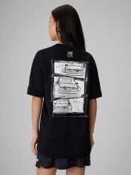 4F T-shirt loose z nadrukiem uniseks 4F x Drift Masters - czarny XL. Czarne t-shirty męskie 4F, m, bez wzorów, z bawełny, bez kołnierzyka, bez ramiączek. Za 119.99 zł.