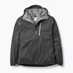 Kurtka przeciwdeszczowa męska Rab Downpour Trail Light. Szare kurtki męskie RAB, l, bez wzorów, bez kaptura. Za 729.99 zł.